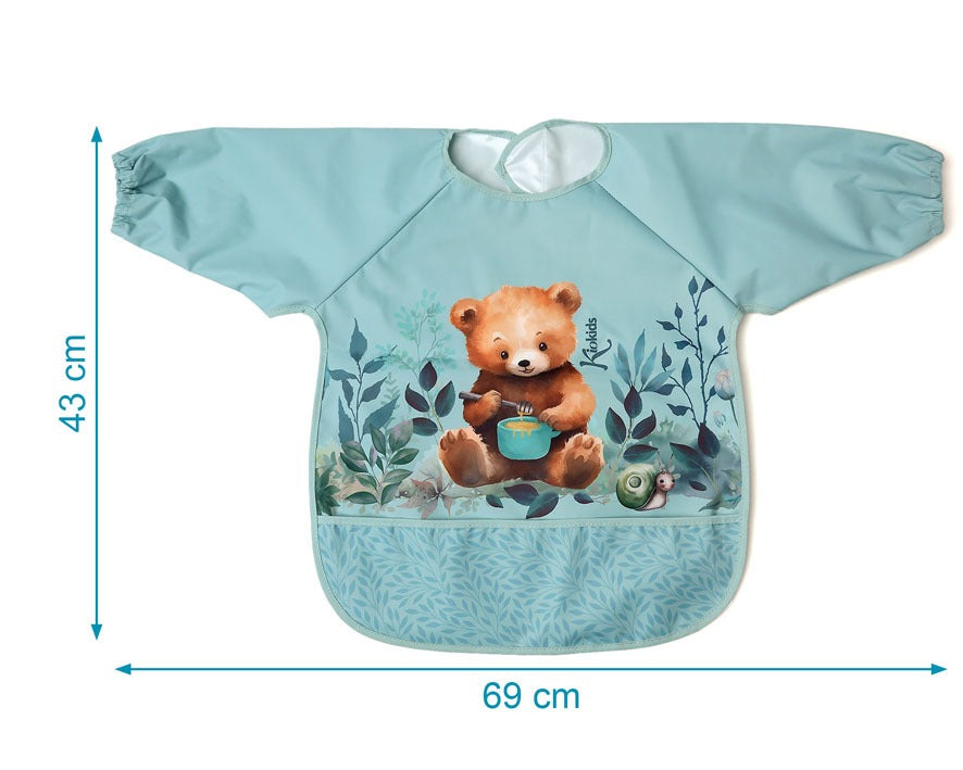 Babero Impermeable Salvia Con Mangas de Kiokids