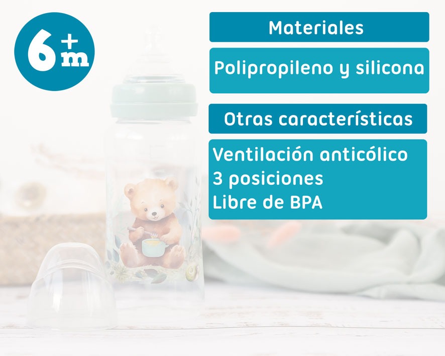 Biberón 360 ml Salvia +6m de Kiokids