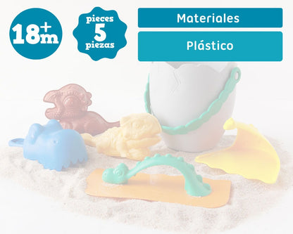 Conjunto de praia com balde de dinossauro Kiokids