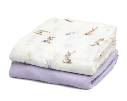 Set 2 Muselinas Lavanda Bambú de kiokids
