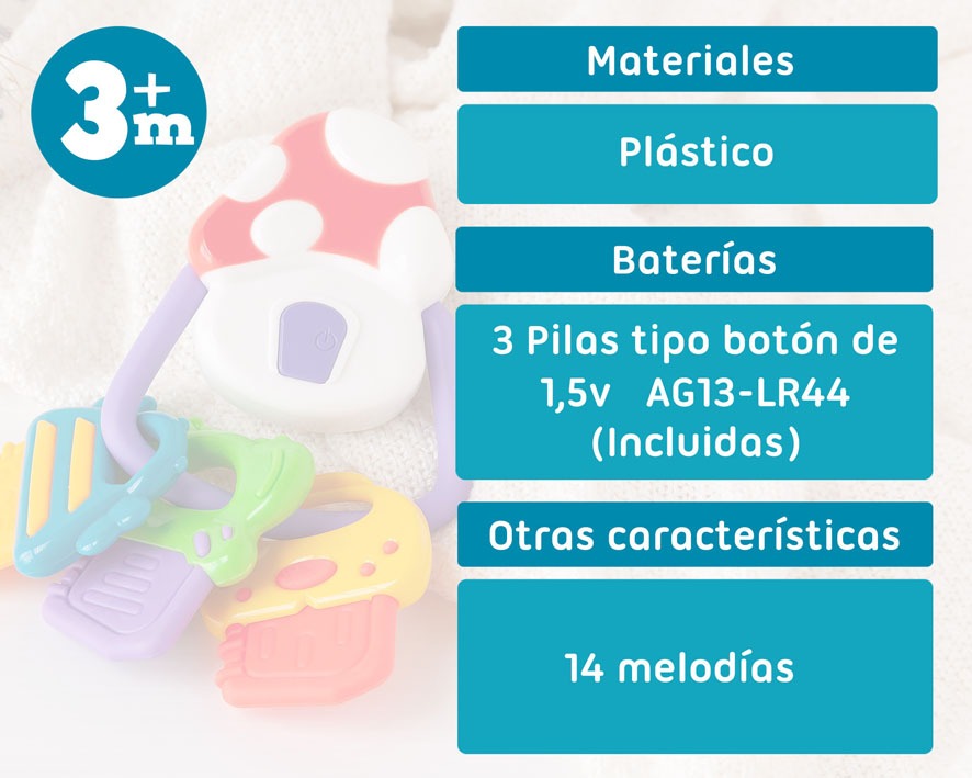 Juguete Llavero Mordedor Musical de Kiokids