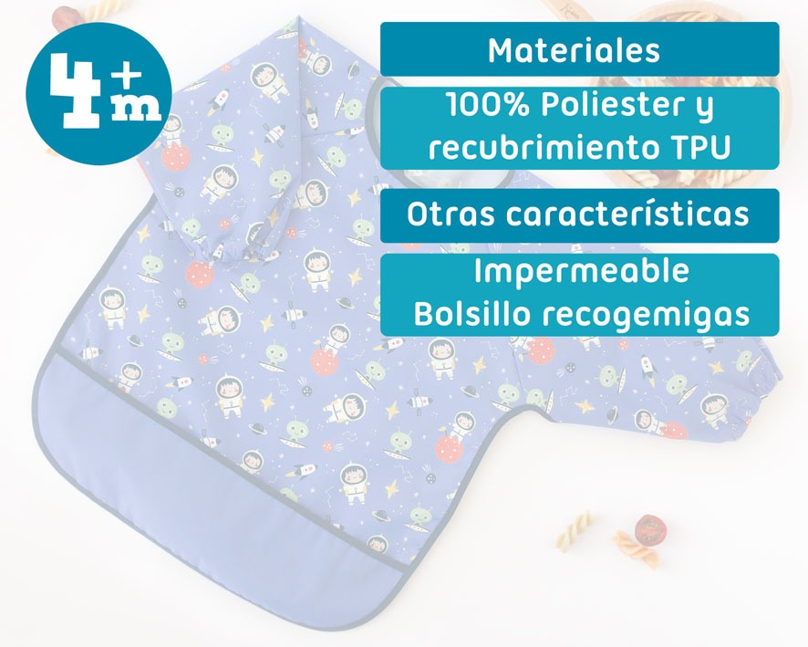Babero impermeable con mangas de Kiokids