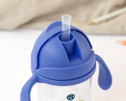 TAZA APRENDIZAJE CON PAJITA STEP 3 300ML CON ASAS DE KIOKIDS
