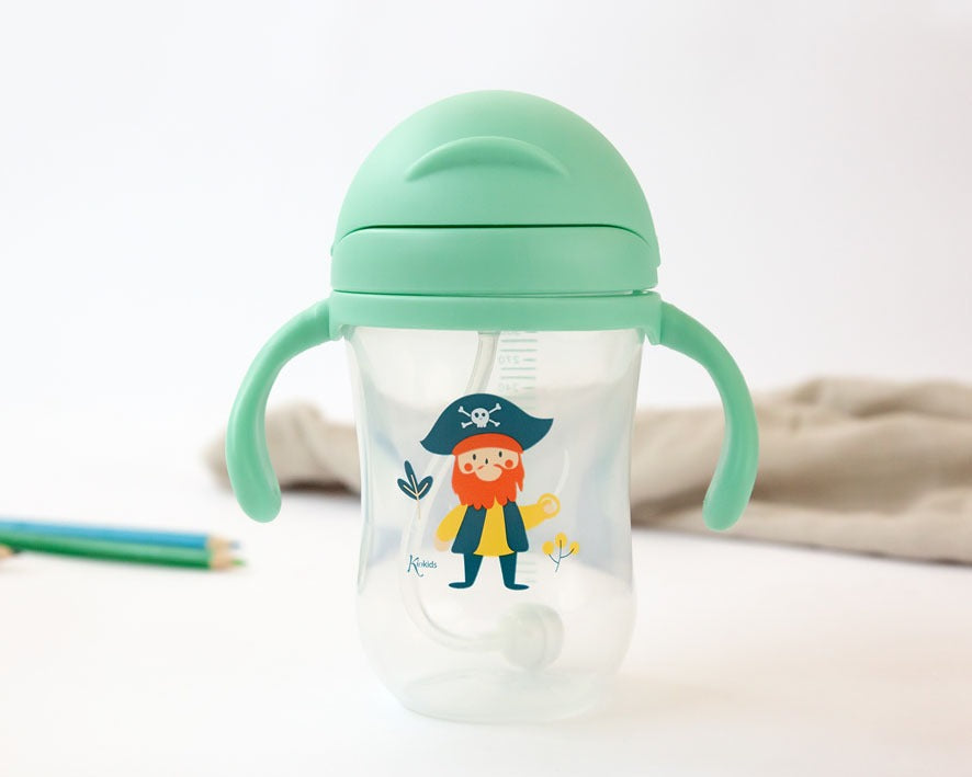 TAZA APRENDIZAJE CON PAJITA STEP 3 300ML CON ASAS DE KIOKIDS