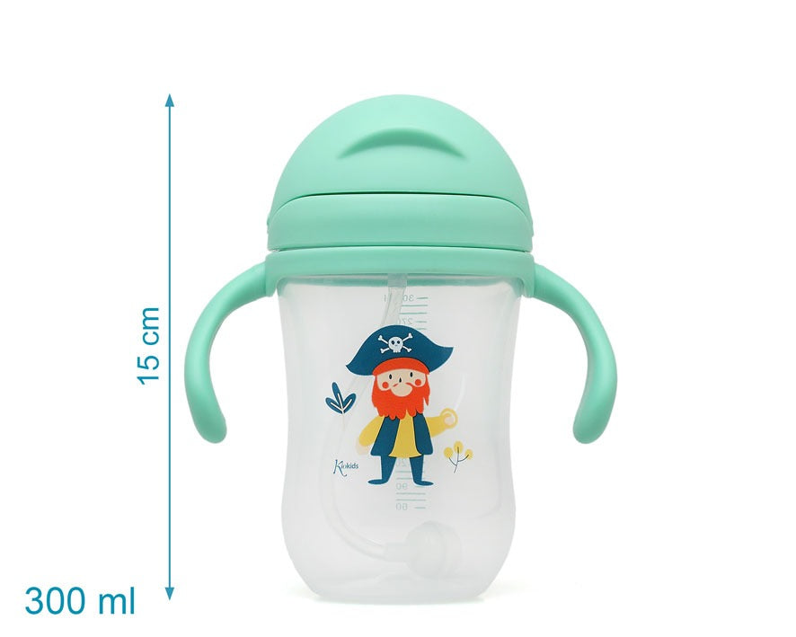 TAZA APRENDIZAJE CON PAJITA STEP 3 300ML CON ASAS DE KIOKIDS