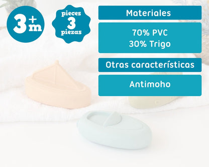 SET 3 BARQUITOS ANTIMOHO PARA EL BAÑO KIOKIDS
