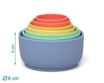 Juego de 7 cubos apilables de silicona Kiokids