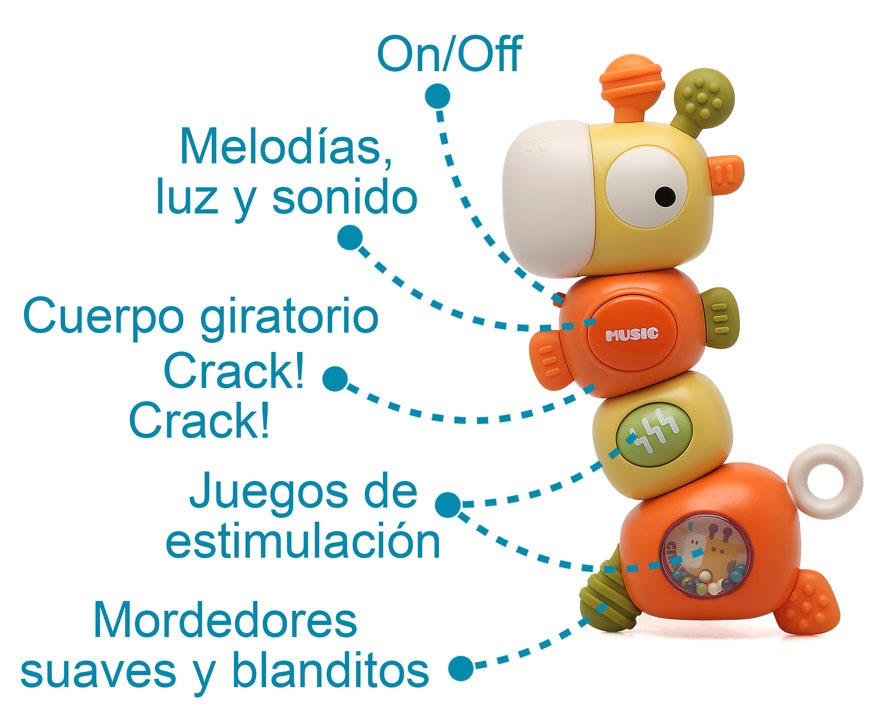 Juguete Musical Jirafa Mordedor y Sonajero de Kiokids