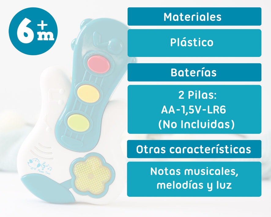 GUITARRA MUSICAL PARA BEBÉS CON LUCES Y MELODÍAS KIOKIDS