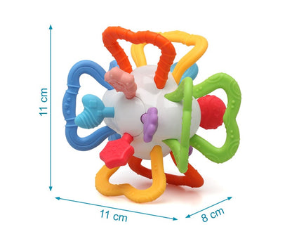 MORDEDOR SENSORIAL EN FORMA DE BOLA PARA BEBÉS KIOKIDS