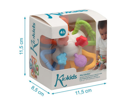 MORDEDOR SENSORIAL EN FORMA DE BOLA PARA BEBÉS KIOKIDS