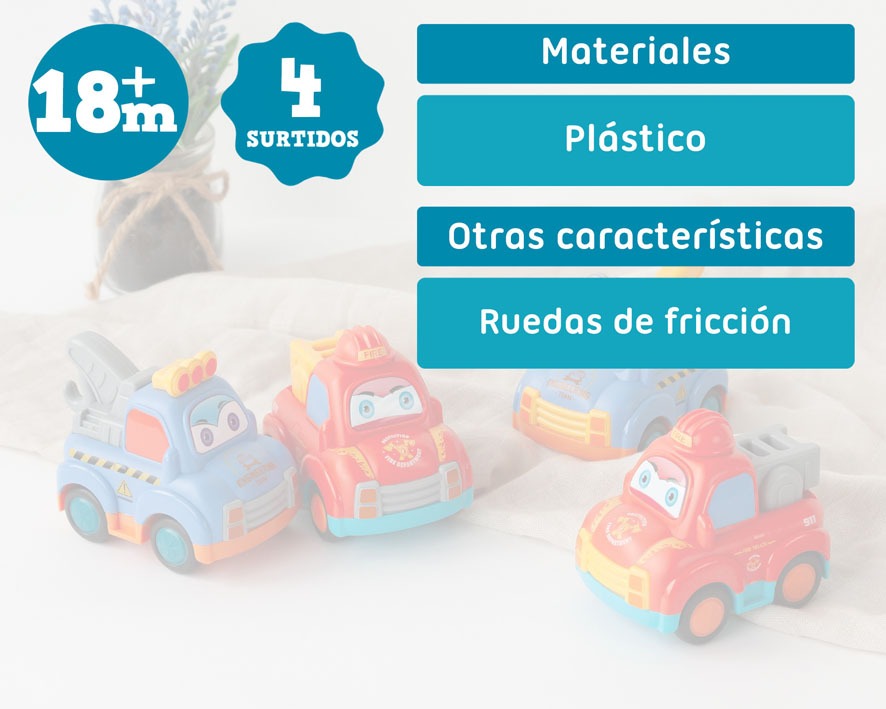 Juguete camiones de construcción y bomberos surtidos Kiokids