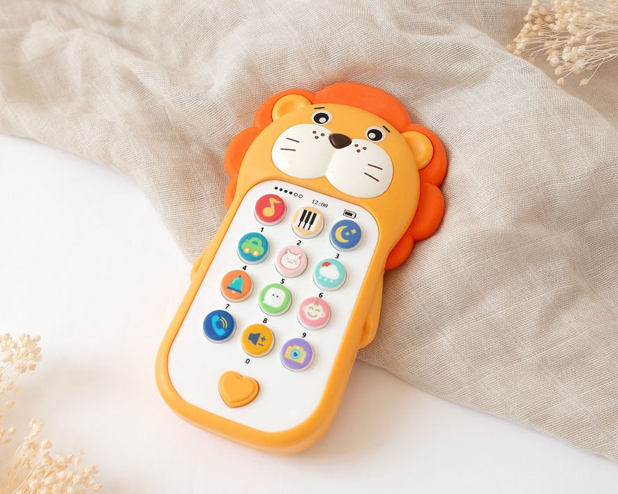 TELÉFONO MUSICAL LEÓN PARA BEBÉS CON SONIDOS DE ANIMALES KIOKIDS