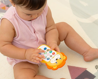 TELÉFONO MUSICAL LEÓN PARA BEBÉS CON SONIDOS DE ANIMALES KIOKIDS