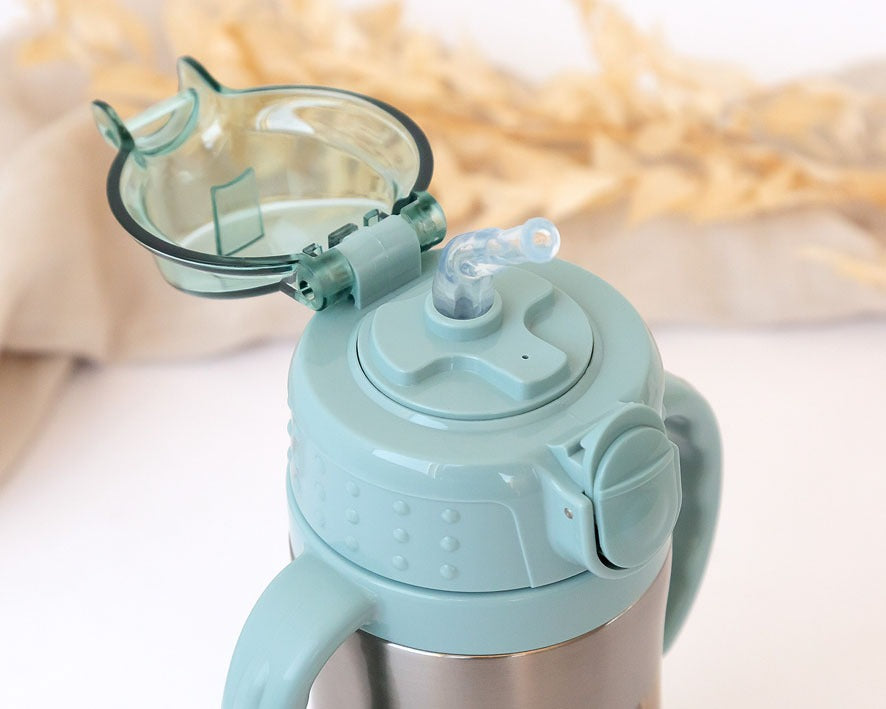 Botella ardilla de acero inoxidable con asas 280ml de Kiokids