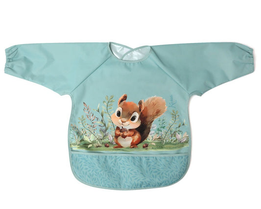 Babero Impermeable Ardilla Con Mangas de Kiokids
