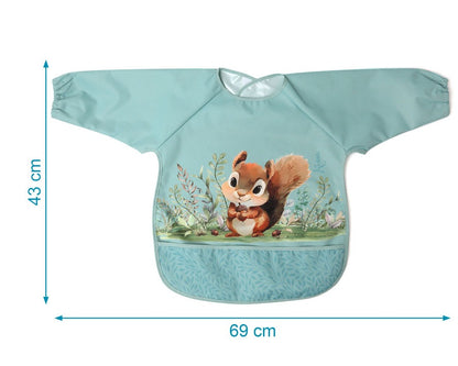 Babero Impermeable Ardilla Con Mangas de Kiokids