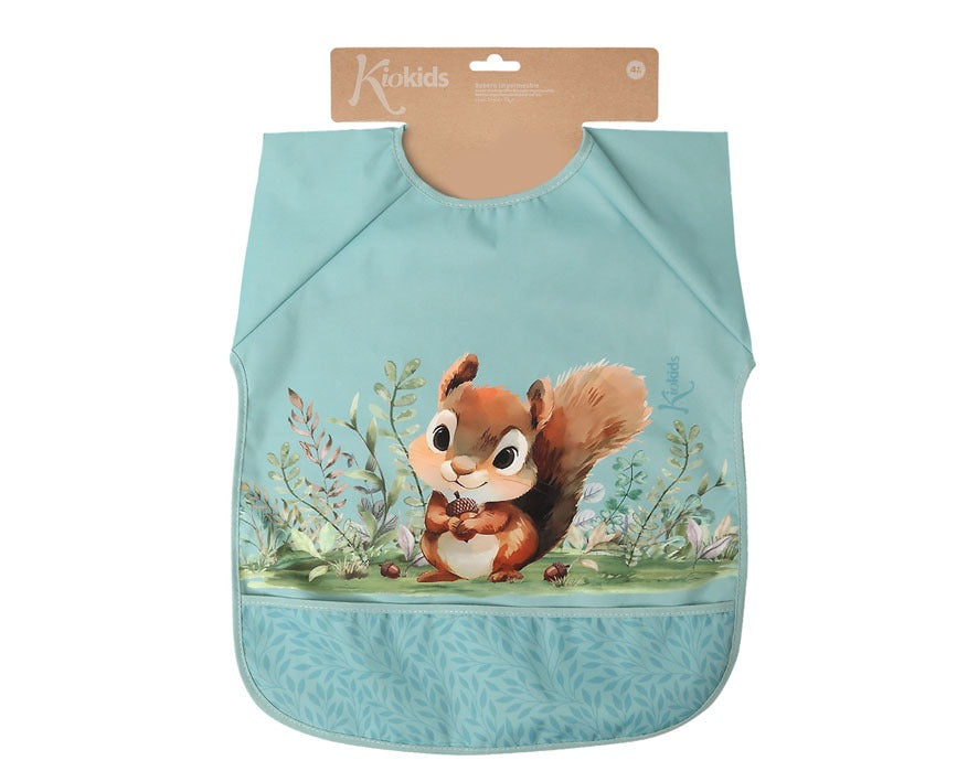Babero Impermeable Ardilla Con Mangas de Kiokids
