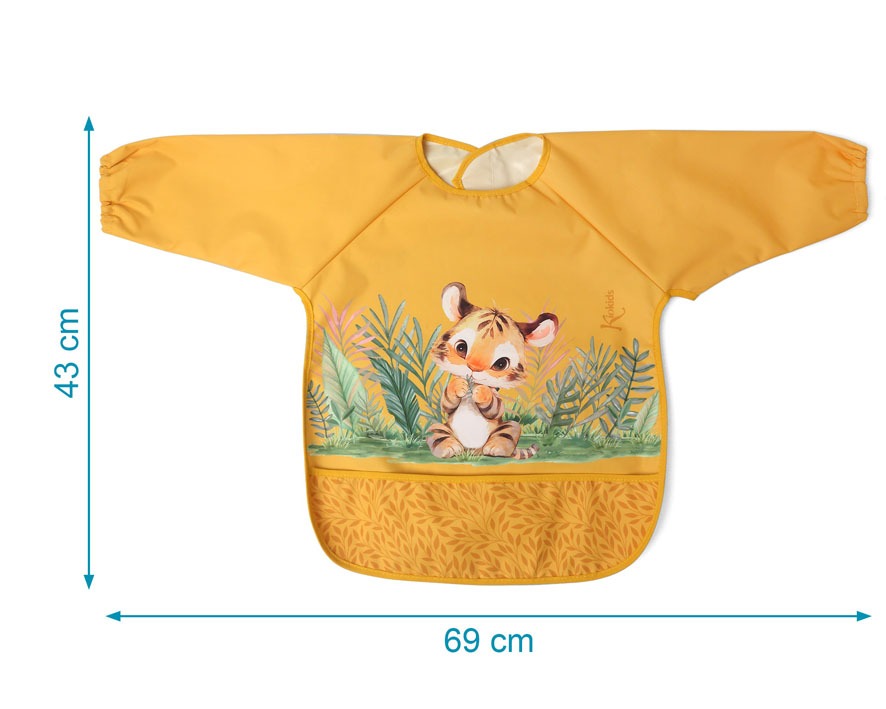 Babero Impermeable tigre Con Mangas de Kiokids