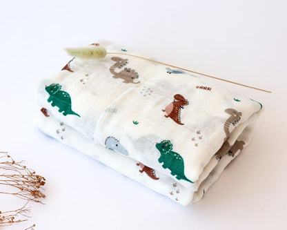 Muselina Bambú Dinosaurios 120x120 Kiokids