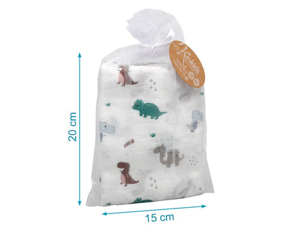 Muselina Bambú Dinosaurios 120x120 Kiokids