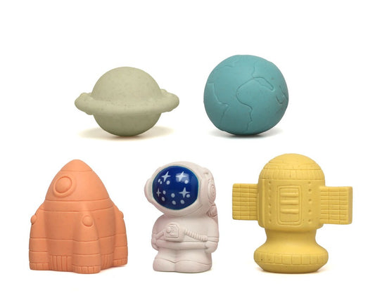 Set de 5 Juguetes Espaciales Antimoho para el baño Kiokids