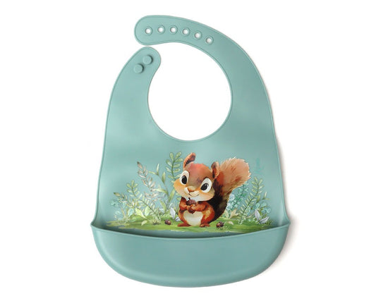 Babero Silicona Salvia Ardilla de Kiokids