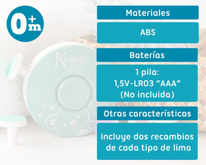 Set de manicura eléctrico para bebés Kiokids