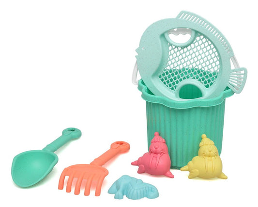 Set de cubo de playa para bebés con 7 piezas Kiokids