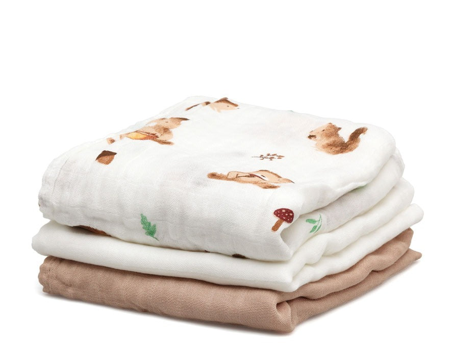Pack 3 Gasitas 70x70cm de Bambú Kiokids