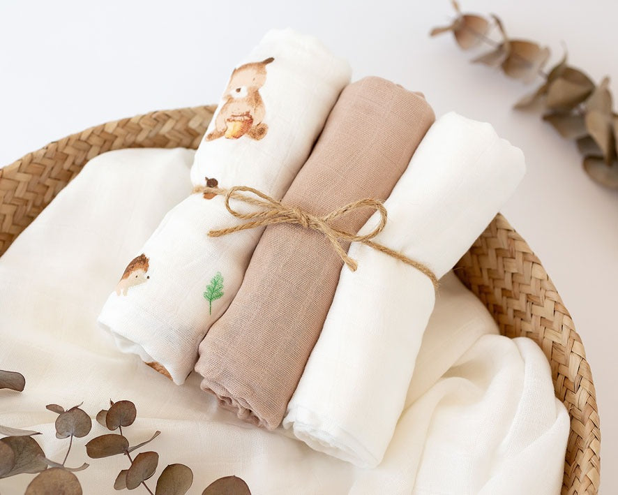 Pack 3 Gasitas 70x70cm de Bambú Kiokids