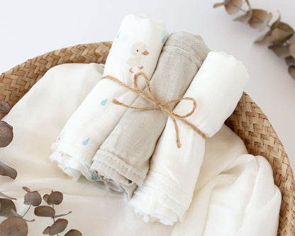Pack 3 Gasitas 70x70cm de Bambú Kiokids