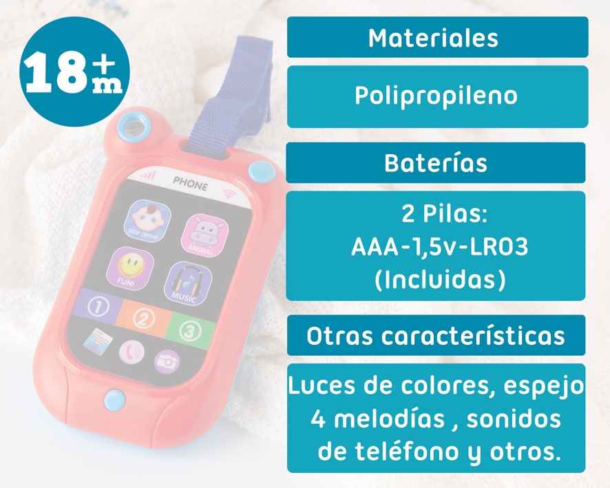 Teléfono Musical de Juguete Para Bebes de Kiokids