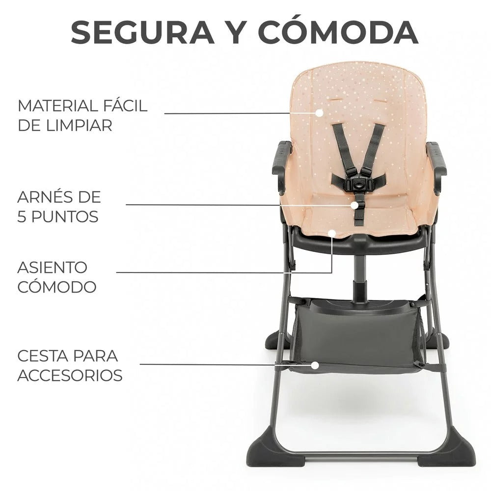 Kinderkraft FOLDEE Trona Bebé, ergonómica, cómoda, reclinable, plegable