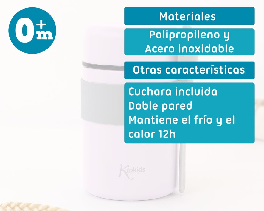 Termo Papillero Acero Inoxidable con Cuchara de Kiokids