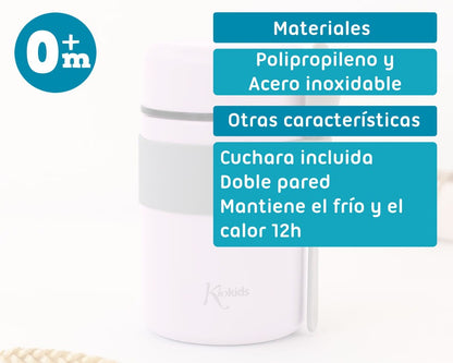 Termo Papillero Acero Inoxidable con Cuchara de Kiokids