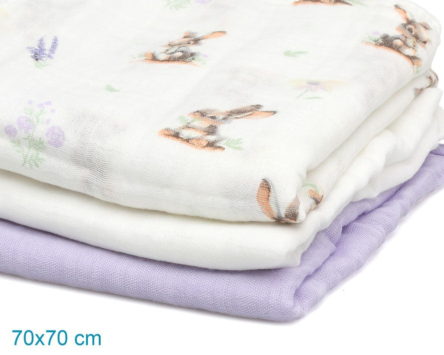 Pack 3 Gasitas 70x70cm de Bambú Kiokids