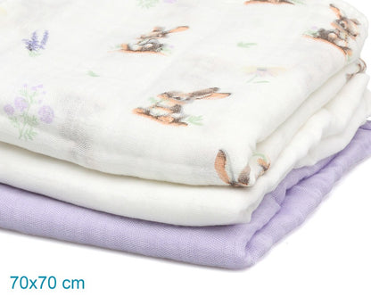 Pack 3 Gasitas 70x70cm de Bambú Kiokids