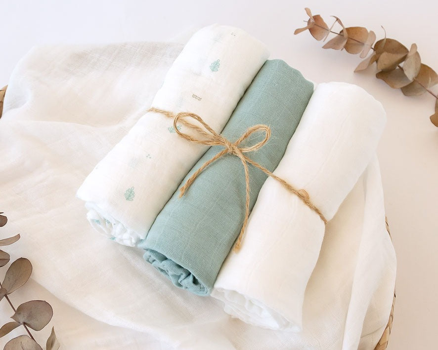 Pack 3 Gasitas 70x70cm de Bambú Kiokids