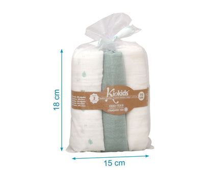 Pack 3 Gasitas 70x70cm de Bambú Kiokids