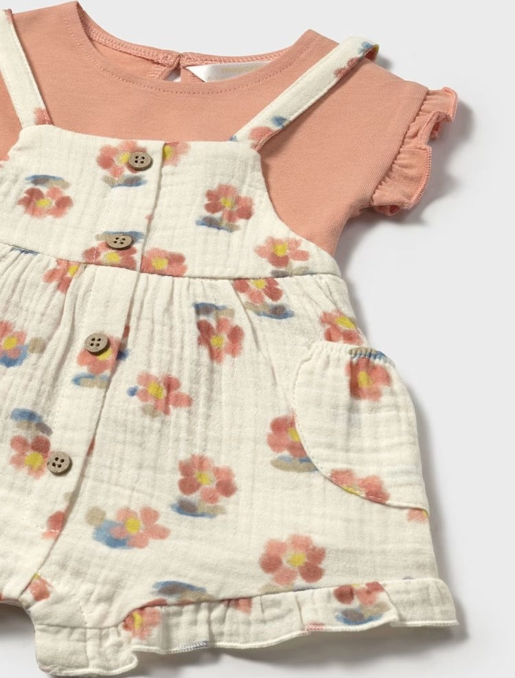 Conjunto Peto y Camiseta Flores 1662 Mayoral