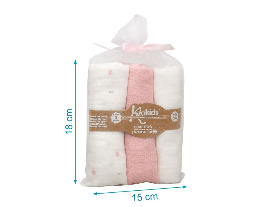 Pack 3 Gasitas 70x70cm de Bambú Kiokids