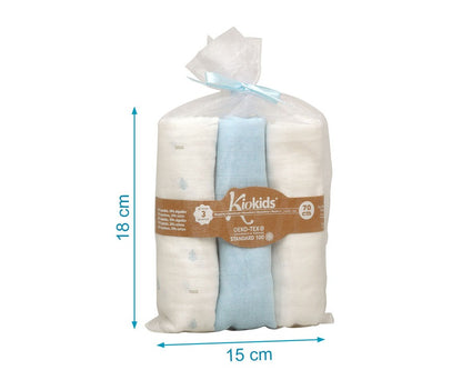 Pack 3 Gasitas 70x70cm de Bambú Kiokids