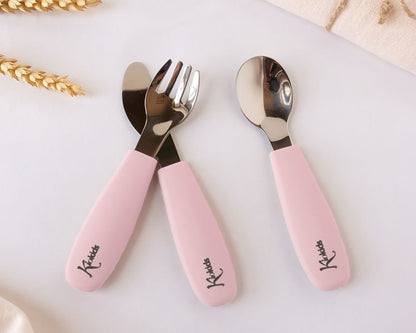 Conjunto de talheres de aço inoxidável/silicone Kiokids