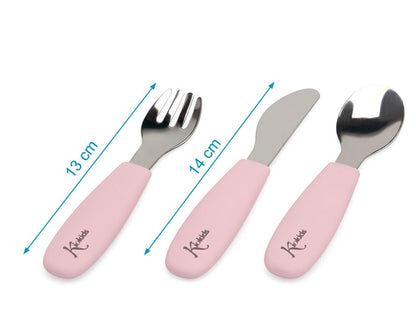 Conjunto de talheres de aço inoxidável/silicone Kiokids