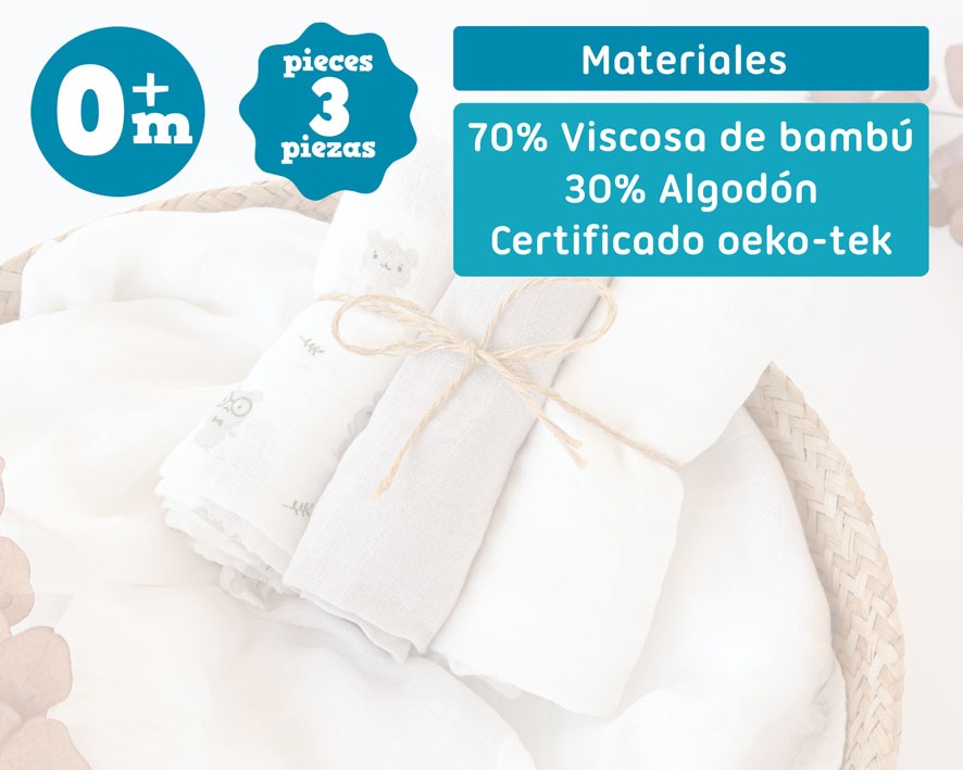 Pack de 3 Juntas de Bambu 70x70cm Kiokids