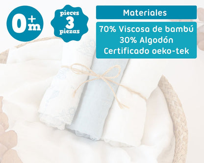 Pack de 3 Juntas de Bambu 70x70cm Kiokids