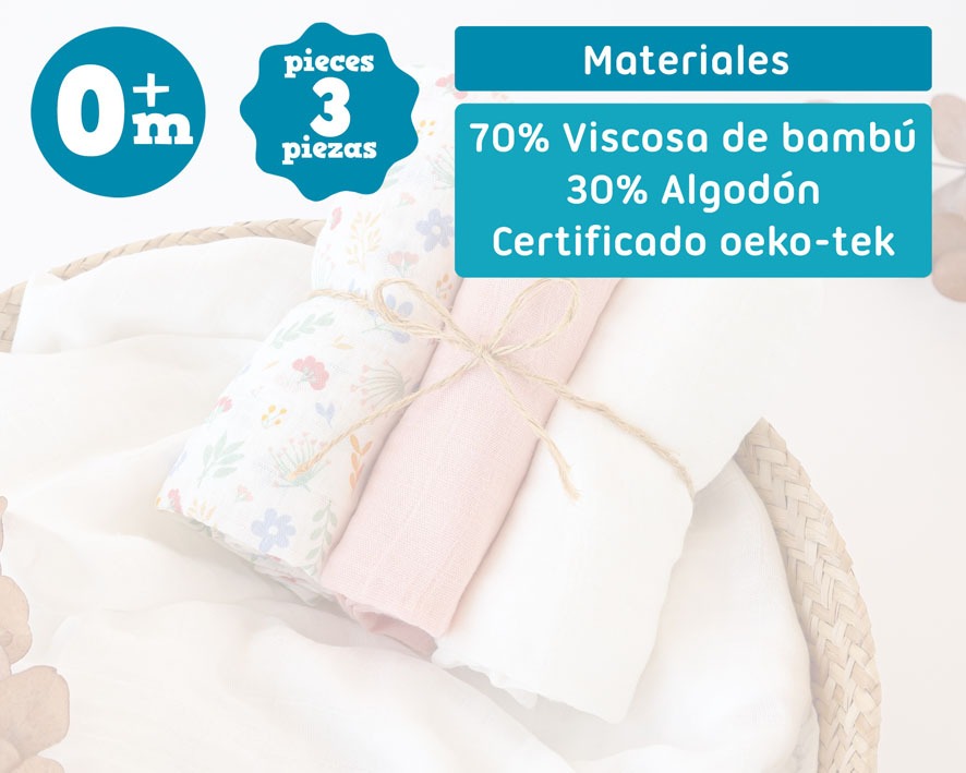 Pack de 3 Juntas de Bambu 70x70cm Kiokids