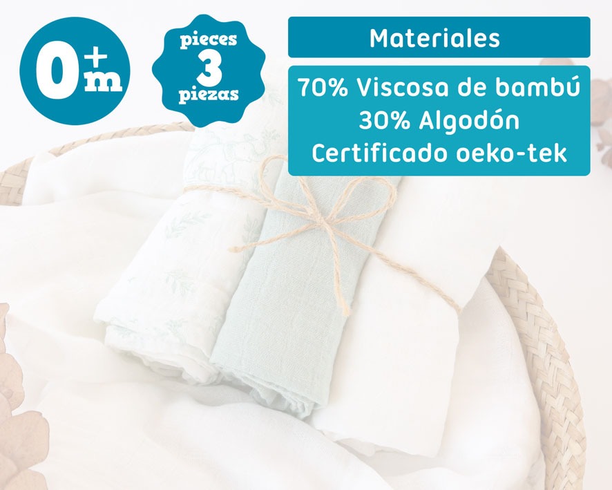 Pack de 3 Juntas de Bambu 70x70cm Kiokids