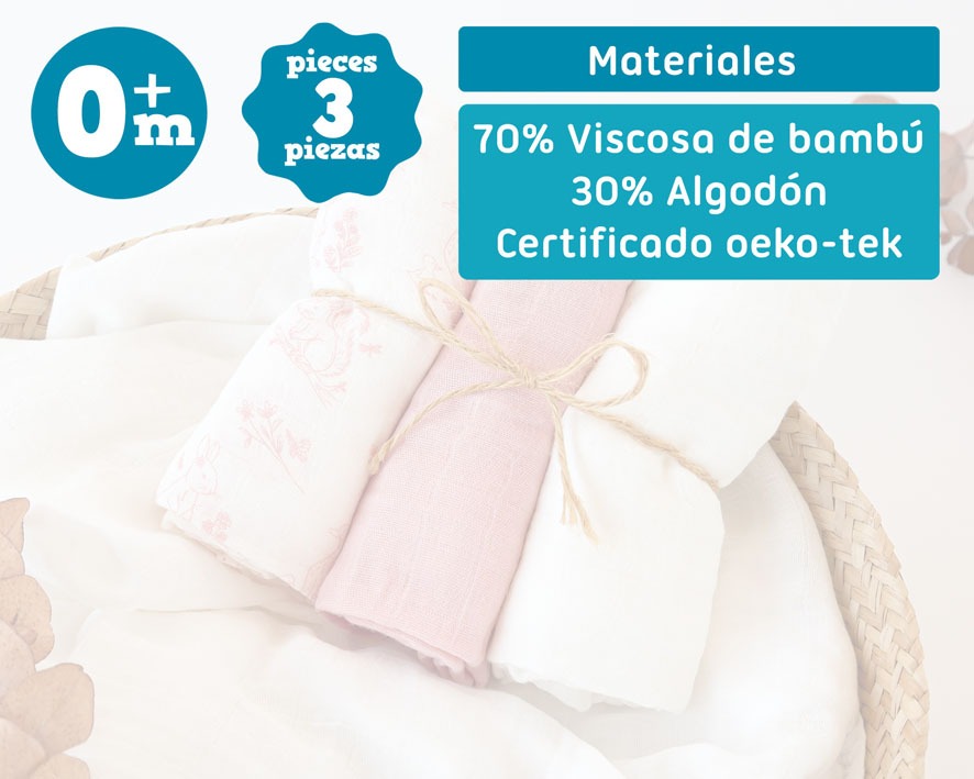 Pack de 3 Juntas de Bambu 70x70cm Kiokids